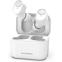 SoundMAGIC T60BT True Wireless Earphones In-Ear Bluetooth Headphones with Microphone HiFi Stereo Sports Earphones Waterproof White