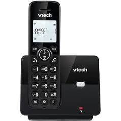 VTech CS2000 Cordless Telephone, ECO+ Mode, Landline Phone, Black, Call Block, Hands-Free Function, Large Buttons, Two Line Display