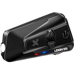 LEXIN G16 Motorcycle Intercom, Helmet Bluetooth 5.0 Headset up to 16 Riders Simultaneous Communication for 2000 Meters with Universal Pairing, FM, Siri, Music Share Functions