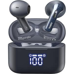 TOZO Tonal Fits(T21) Earbuds Wireless Earbuds Bluetooth Headphones with LED Digital Display, Dual Mic Call Noise Cancelling with Wireless Charging Case - Blue