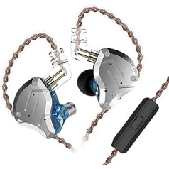 KZ ZS10 Pro In-Ear Monitor Headphones, 4 Balanced Armature and 1 Dynamic Drivers (4BA and 1DD) Hybrid Headphones with 2-Pin Replacement Cable In-Ear KZ Earphones (Blue with Mic)