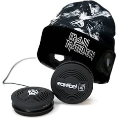 Earebel x Iron Maiden Sound by JBL Bluetooth 5.0 On-Ear Headphones with Microphone - Style Dock Beanie with Iron Maiden Tailgunner Design