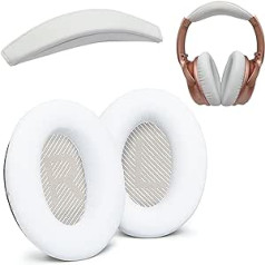 Replacement Ear Pads QC35 / QC35 II and QC35 Headband / QC35 ii Headband V3 Pad Cushion Compatible with Bose QuietComfort 35 (QC35) and Bose QuietComfort 35 ii (QC35 ii) Headphones (White)