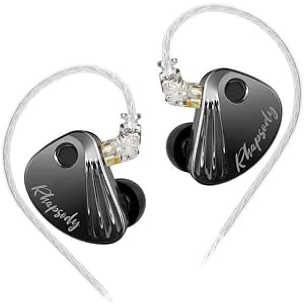 LINSOUL CCA Rhapsody In-Ear Monitor, 2DD+4BA Hybrid Driver HiFi IEMs Headphones, Wired Earphones with 3D Printed Cavity, Removable Silver Plated Cable (Without Microphone)