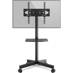 TV Stand Rollable TV Cart on Wheels for 27-60 Inch TVs, TV Stand, TV Stand, Height Adjustable, Tilt, Max. 40 kg, VESA 400 x 400 mm