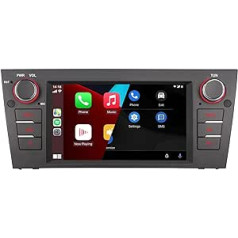 YZKONG Car Radio for BMW 3 Series E90 E91 E92 E93 2005-2011 with the Wireless CarPlay Android Car, Touch Screen Car Radio Receiver with Rear View Camera, AM/FM Radio, Bluetooth, USB Port