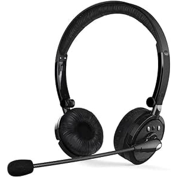 XBC Tech Bluetooth Headsets with Microphone, Wireless Bluetooth Headphones, Handsfree On-Ear Mobile Phone Headset with Microphone for Office, Phone, Call Center, Customer Service, PC, Trucker