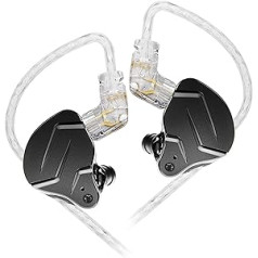 KZ ZSN Prox In-Ear Headphones Balanced Armature Driver Hybrid Technology 1DD 1BA Earphones Comfortable Headphones with Ear Noise Cancelling for Mobile Phones Android (No Microphone, Black)