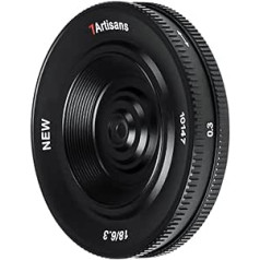 7artisans 18mm F6.3 II UFO Lens, Compatible with Fuji X-Mount Mirrorless Cameras X-M1 X-M2 X-H1 X-T1 X-T10 X-T2 X-T20 X-T3 X-T4 X-T100 X-T200 X-T30 X-Pro1 X-Pro2 X-Pro3 X-E1 X-E2 X-E2S