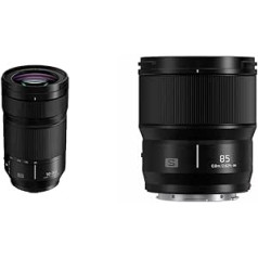 Panasonic S-R70300E Lumix S Telephoto Lens & S-S85E Lumix S Lens (85 mm, L-Mount Lens, F1.8, Filter Size 67 mm) Black