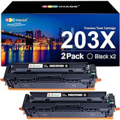 GPC IMAGE 203X Black Toner Compatible with HP 203X 203A CF540X CF540A for Toner HP Color Laserjet Pro MFP M281fdw M281fdn M281cdw M280nw M254dw M254nw M254dn (Black, Pack of 2)