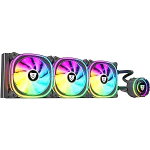 Nfortec - ATRIA X Liquid CPU Cooling ARGB 360 mm, Infinity Mirror 360 Degree Rotation, 3x 120 mm PWM ARGB Fans, AMD and Intel Compatible, Black