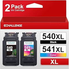 ECHALLENGE PG-540 XL CL-541 XL Compatible with Canon Printer Cartridges 540 541 XL Multipack Cartridges for Pixma TS5150 MG3650 MG3600 MG4250 MX475 MX375 MX535 MG3150 MG3500 (1 Black, 1 Colour)