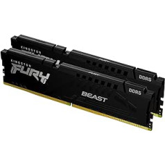 Kingston Fury Beast DDR5 16GB (2x8GB) 5600MT/s DDR5 CL40 DIMM Desktop Gaming Memory Kit with 2 - KF556C40BBK2-16