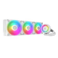 ARCTIC Liquid Freezer III 420 A-RGB - Water Cooling PC, AIO CPU Water Cooler, Intel & AMD, Efficient PWM Controlled Pump, Fan: 200-1900rpm, LGA1851 and LGA1700 Contact Frame - White