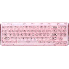 YUNZII X71 Transparent Mechanical Keyboard with Transparent Keycaps, BT5.0/2.4G/USB-C Wired Keyboard 68% Layout, Wireless RGB Keyboard with Seal for Win/Mac (Crystal Ice Switch, Pink)