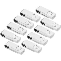 USB Sticks 32GB Pack of 10, AreTop Memory Stick Rotate Metal High Speed USB 2.0 Flash Drive Pack (White)