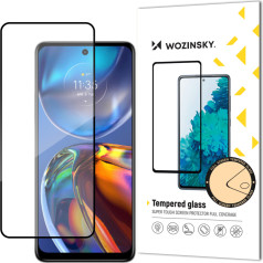 Izturīgs 9H pilnekrāna rūdīts stikls priekš Motorola Moto E32 ar korpusam draudzīgu melnu rāmi