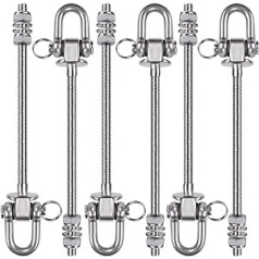 SELEWARE Heavy Duty Swing Hanger, Stainless Steel Swing Hook for Wooden Beams and Steel Carriers, Yoga Hammock, Punch Bag, Porch, Swings, 6 Pack