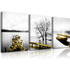 Piy Painting Waterproof Pictures Canvas Picture Photo Canvas Beautiful Landscape on the Shore Wall Picture Art Prints on Canvas Oil Painting Home Decoration for Living Room Bedroom Hallway Wall 30 x