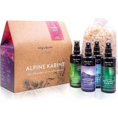 Organic Infrared Cabin Spray Set with 100% Organic Room Fragrance 4 x 100 ml – Allgäuer Refreshment, Allgäuer Natural Air, Allgäuer Breathe Easy, Allgäuer Sleep, incl. Organic Swiss Pine Bag