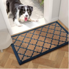 Qingbei Rina Outdoor Doormat 44 x 75 cm Doormat Outdoor Dirt Trapper Mat with Non-Slip Backing Doormat for Walking Inside, Robust Door Mat for Indoor and Outdoor Use, Dark Brown