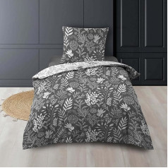 Douceur d'Intérieur, Suzanne 2-Piece Duvet Cover Set, 140 x 200 cm, Anthracite, 100% Cotton