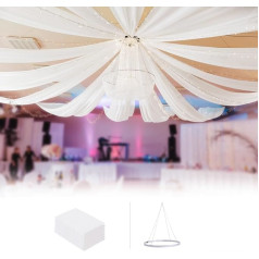 Wedding Ceiling Curtains Hanging Drape Wedding Fabric with 6 Panels 1.5 x 3 m Soft Sheer Chiffon Bow Drape Fabric Ceiling Cover Tent Drape