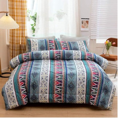 Microfibre Duvet 200 x 200 cm Colourful Boho Pattern Bedspread Breathable Blanket Sleeping Blanket Soft Summer Quilted Quilted Quilt Season Duvet Winter Bedspread