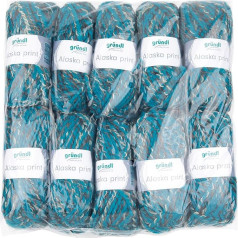 Gründl 3422-05 Alaska Print Value Pack 10 Balls of 100 g Hand Knitting Yarn