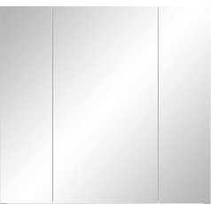 Trendteam Smart Living - Riva 211040503 Mirror Cabinet - Bathroom - Dimensions (W x H x D) 80 x 75 x 16 cm - White with Smoke Silver