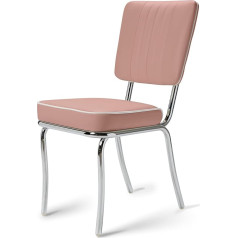 Jusnova Bel Air Kitchen Chairs, Set of 2, Dining Room Chairs, Office Chairs, 50s Chairs, Diner Chairs (Dusty Rose)