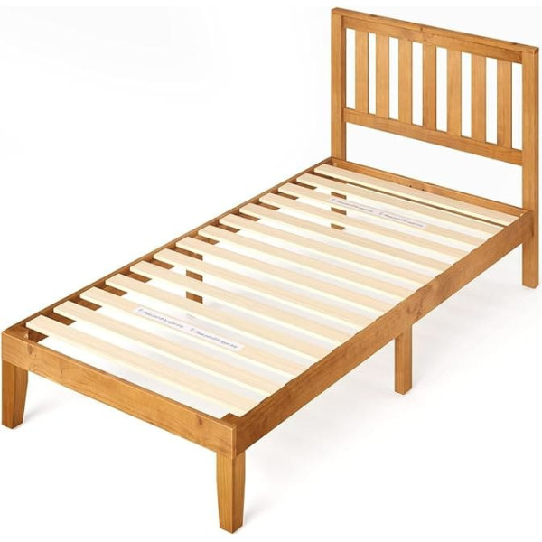 Zinus EU-PWPBHO-12I Bed Frame with Platform, Wood Metal, Rustic Pine, 80 x 190 cm
