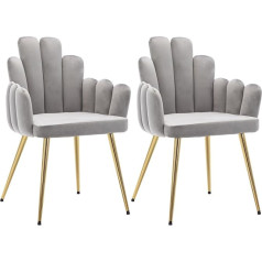 Wahson Office Chairs Wahson Dining Room Chairs, Set of 2, Velvet Upholstered Chair, Shell Armchair, Kitchen Chair with Backrest, Corner Chair for Bedroom, Living Room
