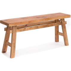 DESIGN DELIGHTS East Seat Bench, Mahogany, 118 x 27.5 x 53 cm (W x D x H), Natural Wooden Bench, Rustic Hallway Bench, Kitchen Bench