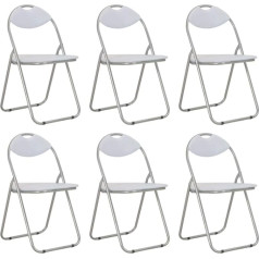 Vidaxl 6 x Dining Room Chairs, Folding Chairs, Kitchen Chairs, Guest Chairs, Visitor Chairs, Side Chairs, Dining Chair, White Faux Leather