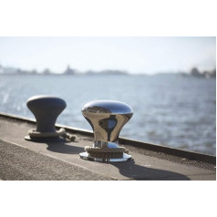 Philippi - Hamburger Stool with Sailing Rope - Shiny Polished Nickel