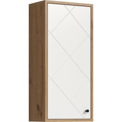 Trendteam Smart Living - Wall Cupboard - Bathroom - Touch - Assembled Dimensions (W x H x D) 36 x 77 x 22 cm - Colour Artisan Oak with White - 210250107