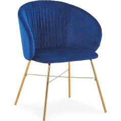 Menzzo Upholstered Chairs, Metal, Blue, L61 x D59 x H80 cm