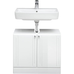 Pelipal Quickset 955 Vanity Unit in White High Gloss 65 cm Wide Sink Cabinet without Sink with 2 Doors