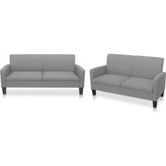 Musevane 2-Piece Sofa Set Fabric Light Grey