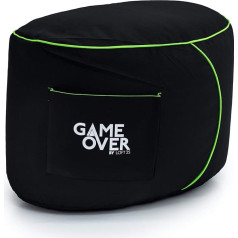 Game Over Fel Magic Video Gaming Bean Bag Footstool Indoor Living Room Leg Rest Side Pockets for Controller Ergonomic Design for the Dedicated Gamer