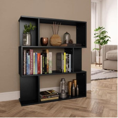 Wifese 80 x 24 x 96 cm Bookcase Room Divider with 9 Compartments Storage Shelf Wooden Shelf Standing Shelf Bookshelf Storage Shelf Bookcase for Bedroom Study Black Wood Material