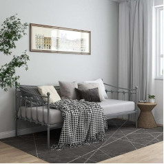 Junzai Sofa Bed Frame, Sofa Bed, Sofa Bed, Couch with Sleep Function, Sofa Bed, Relax Sofa, Sofas & Couches, Grey Metal, 90 x 200 cm