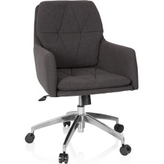Hjh Office Shake 350 670946 Home Office Armchair Fabric Grey Modern Swivel Chair with Wheels Height Adjustable