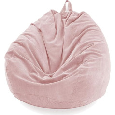 Amgj Bean Bag Cover without Filling, Corduroy Bean Bag Cover for Children and Adults, Pink, 100 x 120 cm