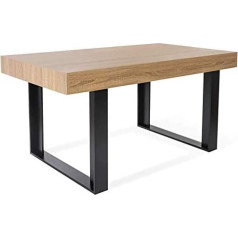 Idmarket - Phoenix 6 Seater Rectangular Dining Table - Wood and Black - 160cm