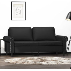 LAPOOH 2-Sitzer-Sofa Schwarz 140 cm Kunstleder, Loungesofa, Sofas & Couches, Relaxsofa, Couch für Wohnzimmer, Couch Mit Schlaffunktion - 359504