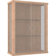 K-Möbel Hanging Collector's Cabinet Winchester Oak Glass Display Cabinet