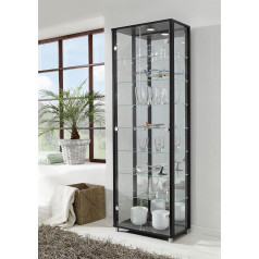 Möbelando Berlin VI Glass Display Cabinet Standing Display Cabinet Black